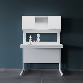 Стол лабораторный с шкафом-надстройкой ЛК-1200 СН (Сталь, столешница – Керамика)